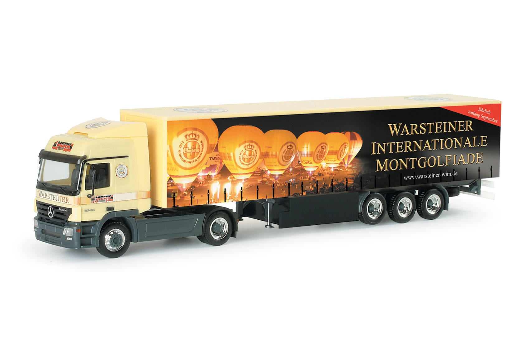 Mercedes-Benz Actros Gardinenplanen-Sattelzug "Warsteiner/Montgolfiade"