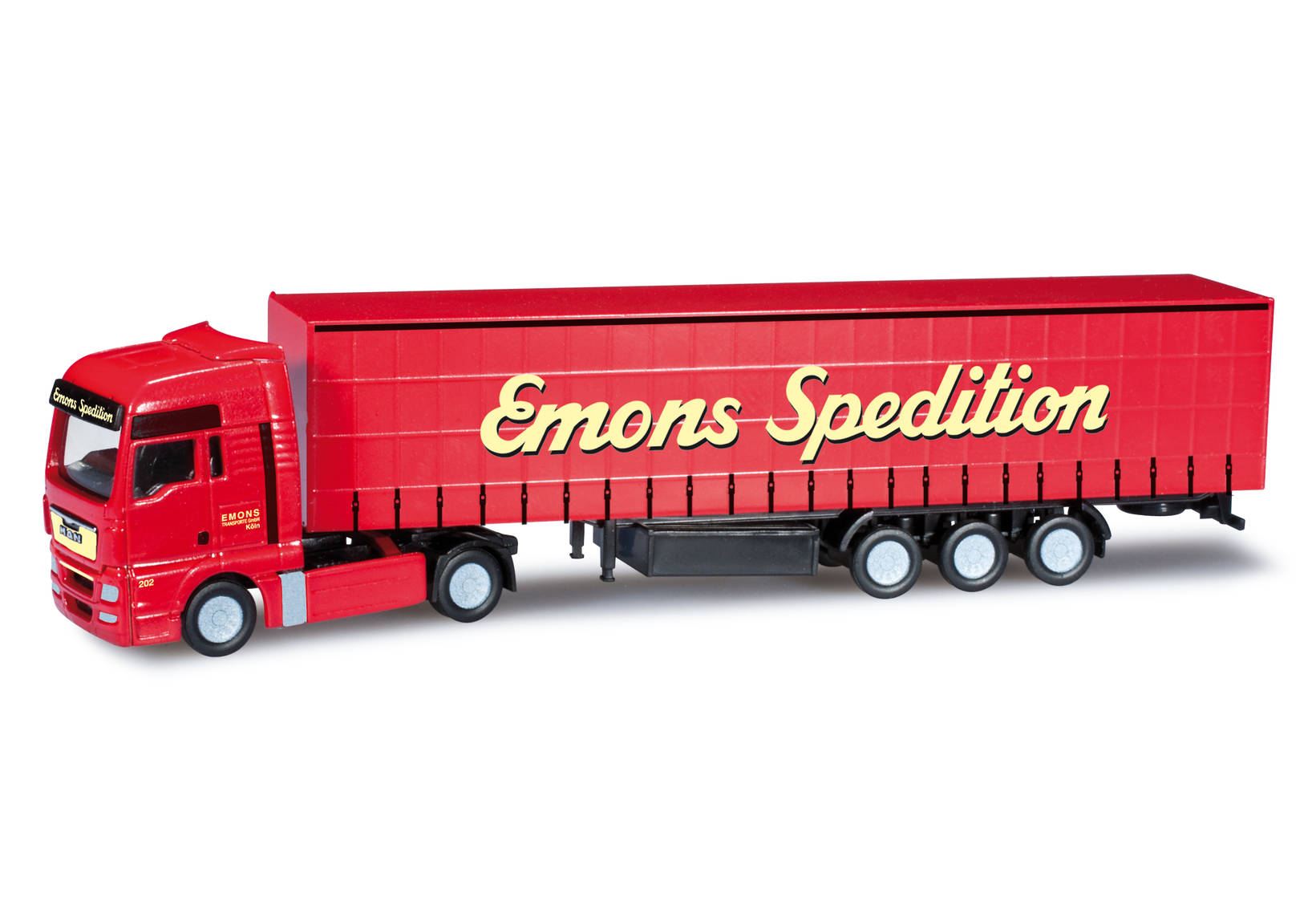 MAN TGA XL curtain canvas semitrailer "Emons"