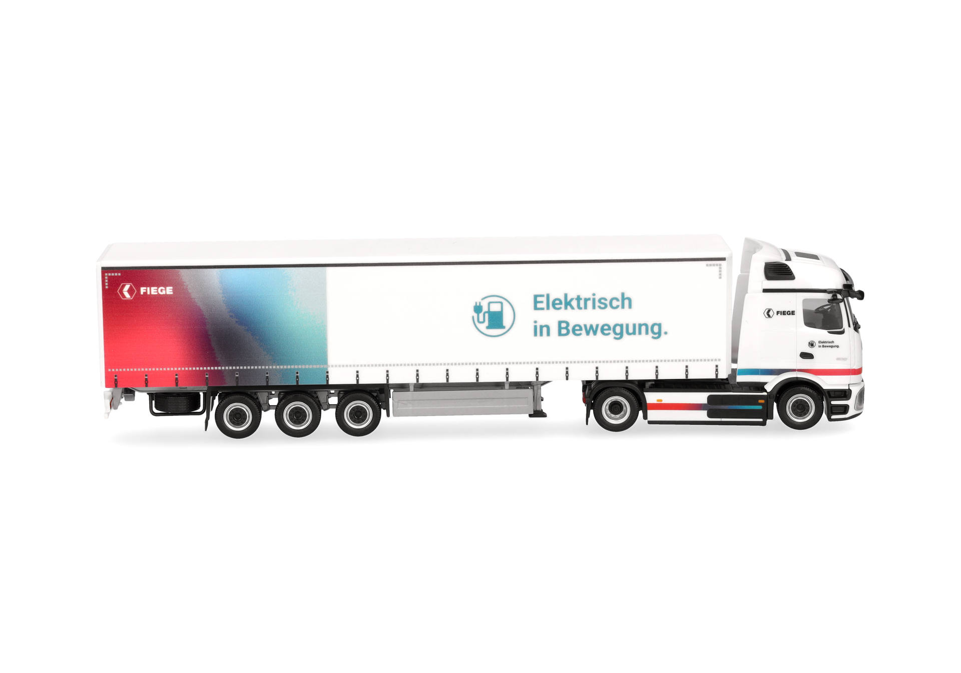 Mercedes-Benz eActros 600 ProCabin Streamspace curtain canvas semitrailer truck "FIEGE Logistik"