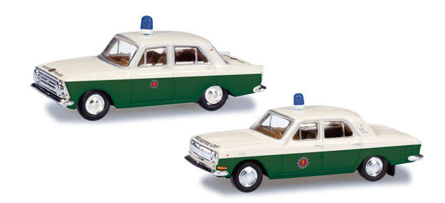 2er Set Moskwitsch 408 + Wolga M 24 "Volkspolizei"