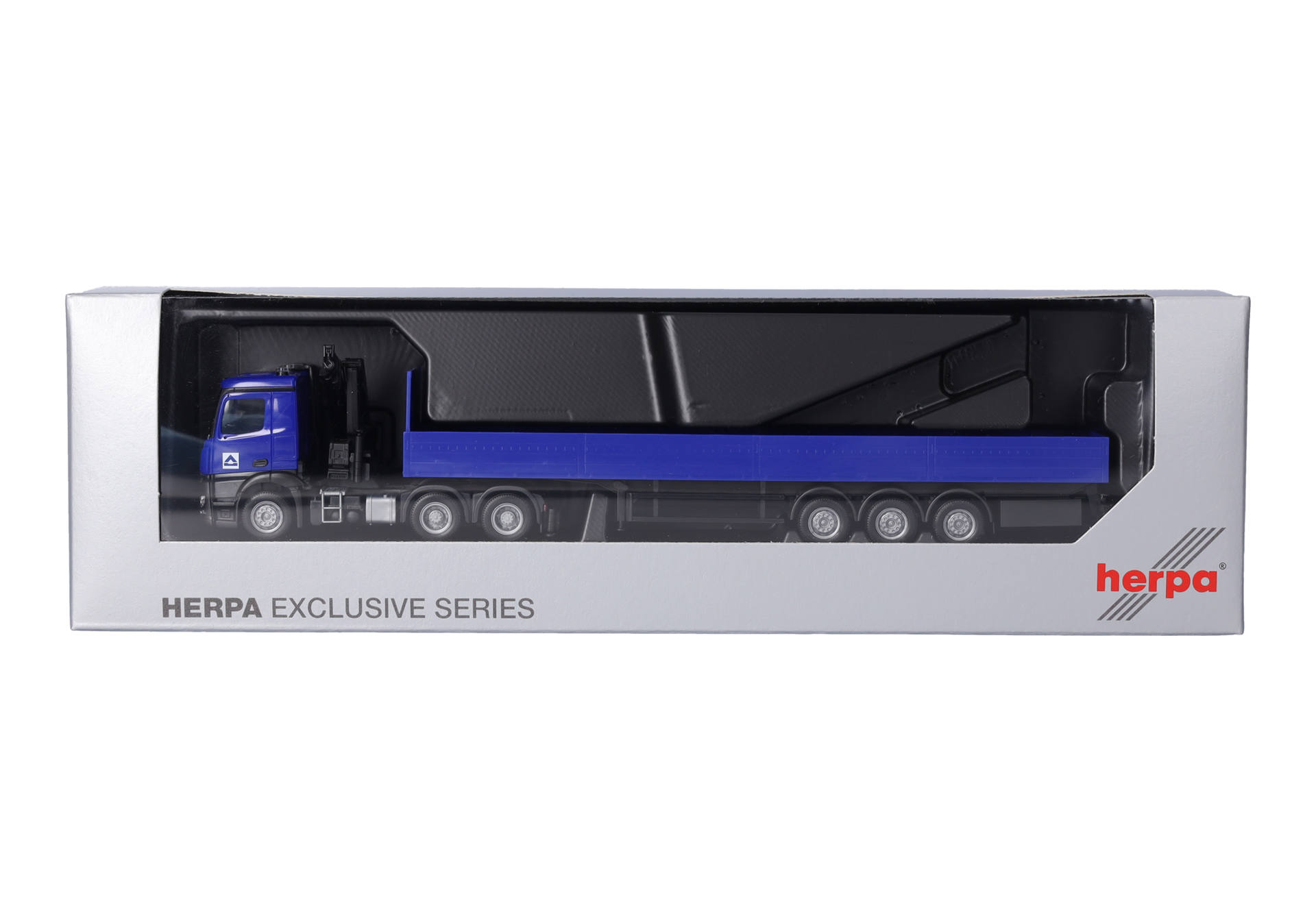 Mercedes Benz Arocs (with crane) platform semitrailer truck "Hoch-Tief"