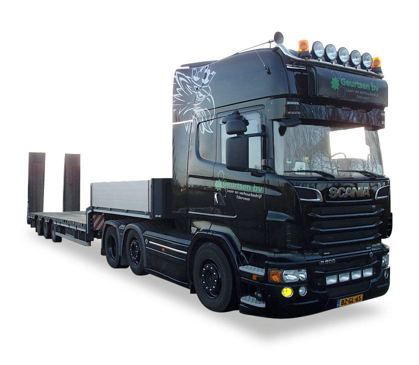 Scania R TL 6x2 low boy semitrailer "Geurtsen"