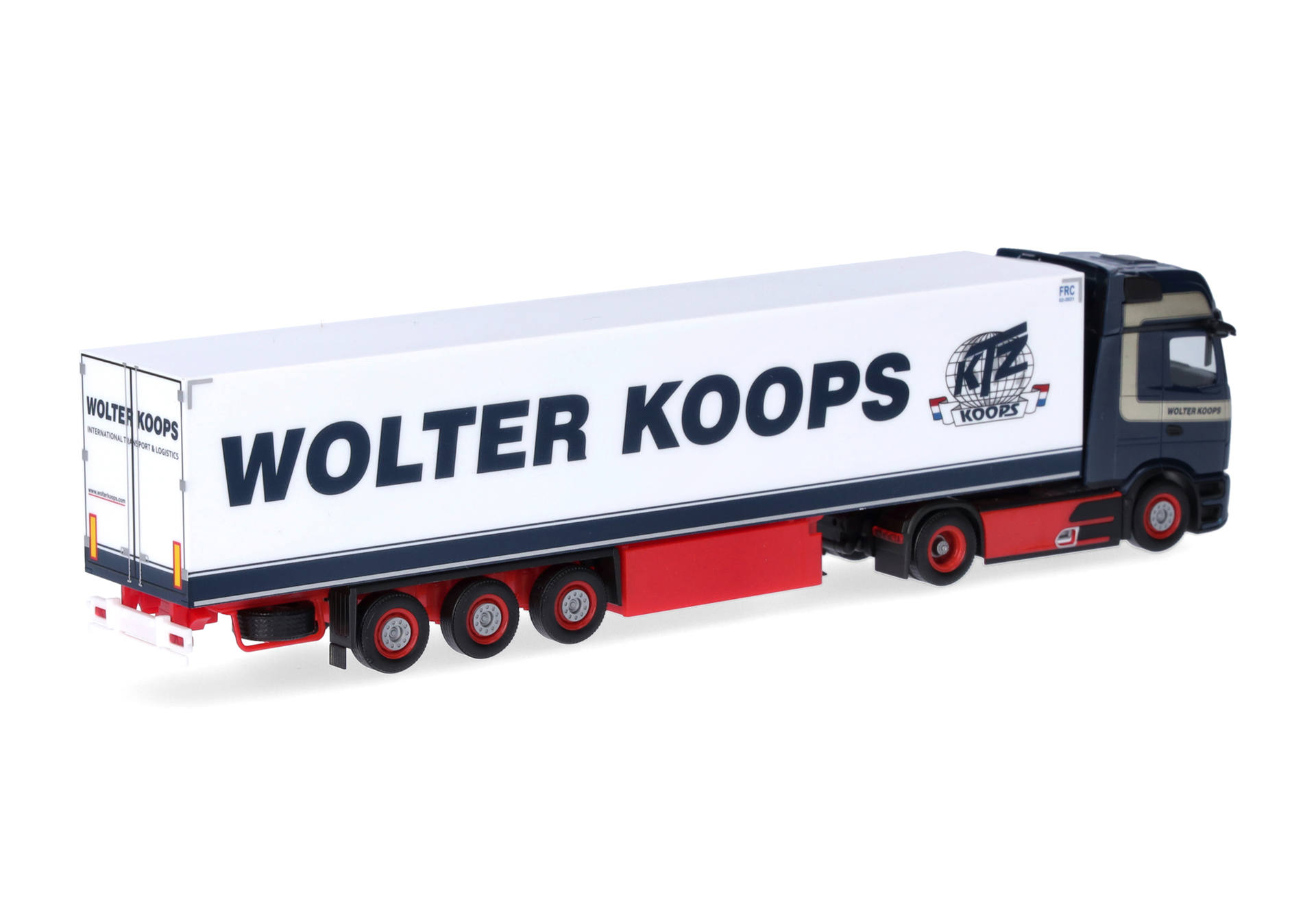 Lkw, Anhänger, Sattelzug, weißer Anhänger, roter Fahrgestell