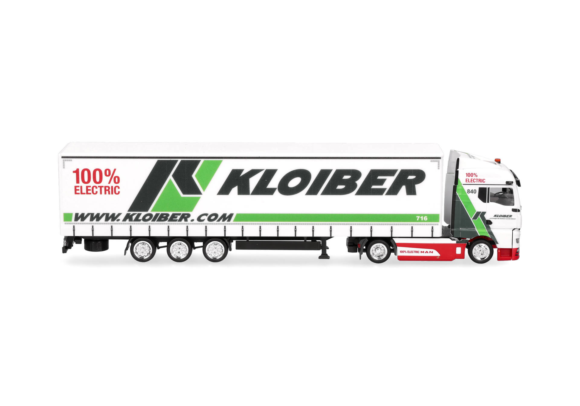 MAN eTGX GM Lowliner jumbo curtain canvas semitrailer truck "Kloiber”