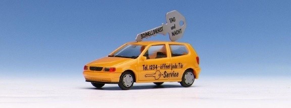 VW Polo 2-door with key on roof