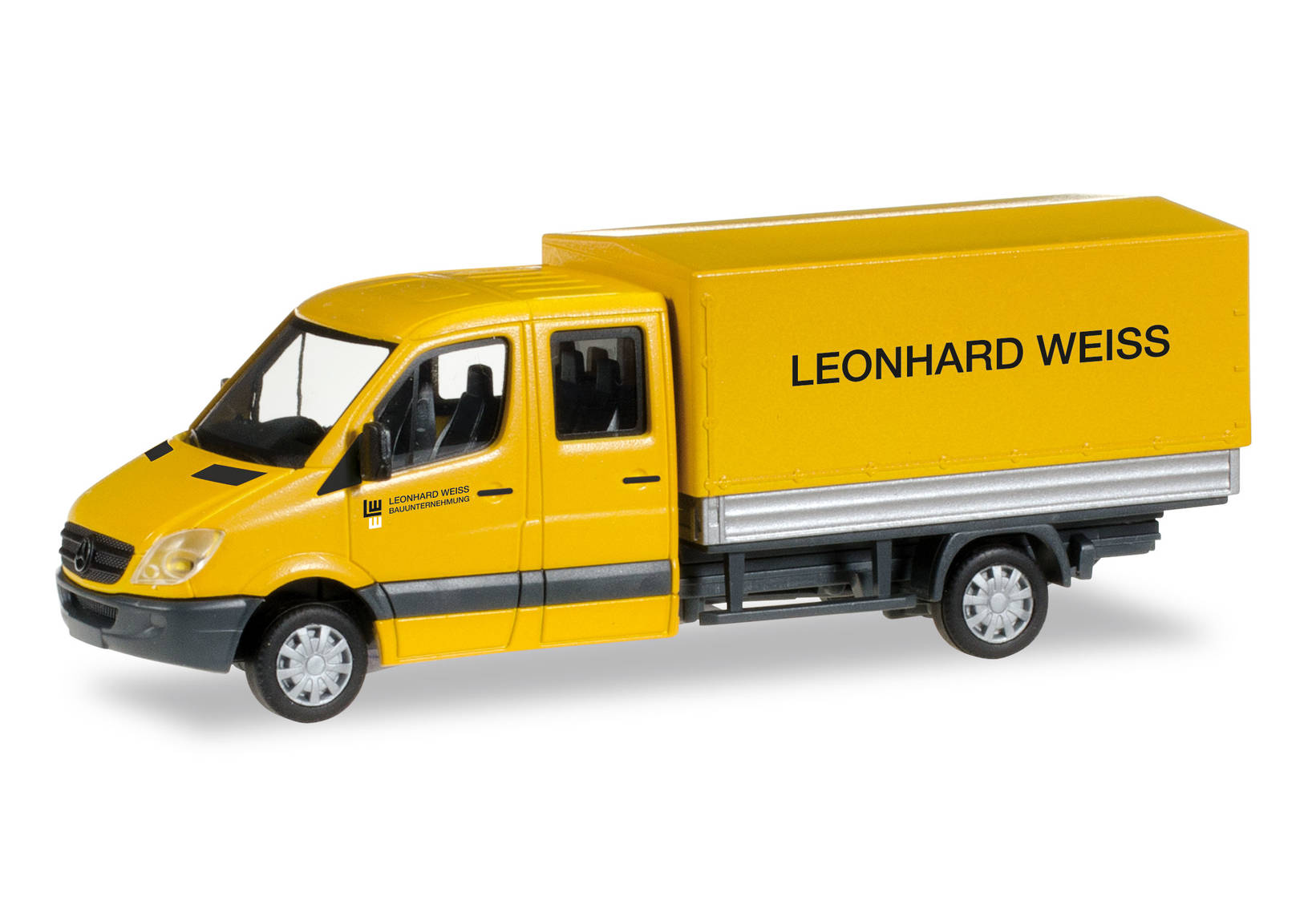 Herpa Mercedes Benz Sprinter Doppelkabine Mit Pritsche Leonhard Weiss