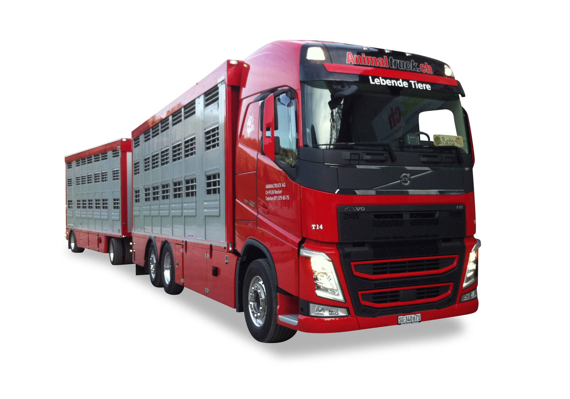 Volvo FH GL XL Cattle Trailer 3-axles/2-axles "Animaltruck AG" (CH)