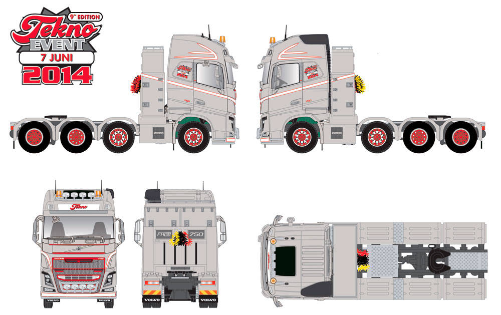 Volvo FH 16 750 heavy duty rigid tractor "Tekno event model"