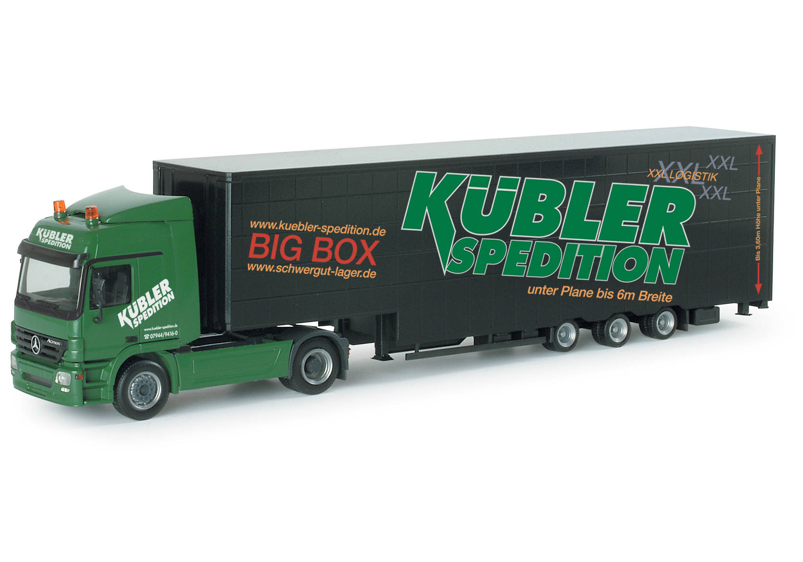 Mercedes-Benz Actros L jumbo canvas semitrailer "Kuebler/BigBox"