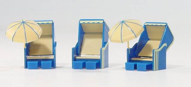 Strandkorb (a German beach furniture), 3 pieces