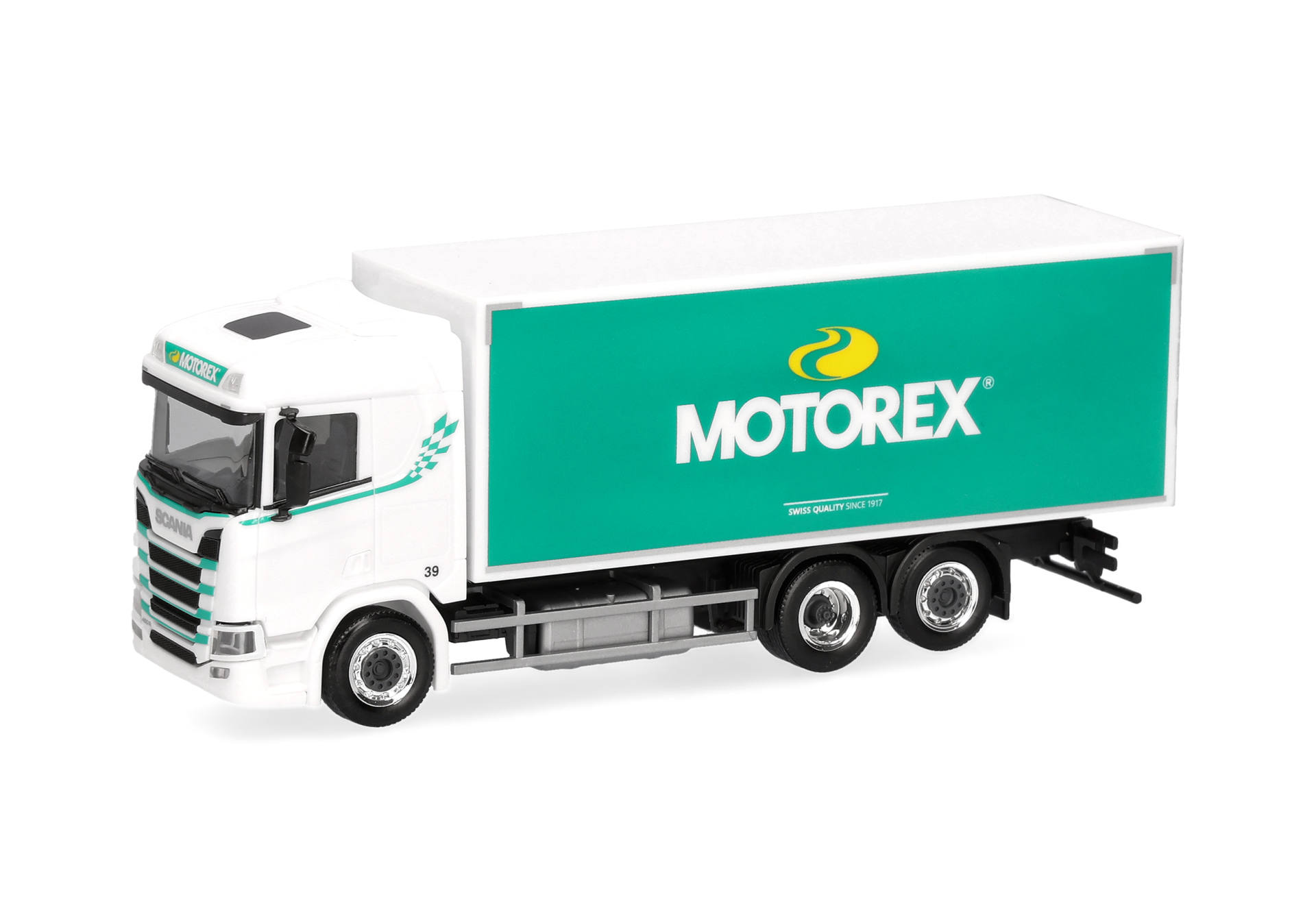 Scania CR 20 low roof box truck 3axles "Motorex" (Schweiz)