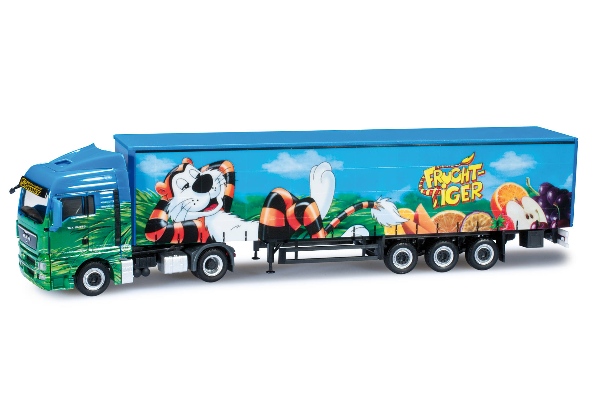 MAN TGX XLX curtain canvas semitrailer "Fruchttiger"