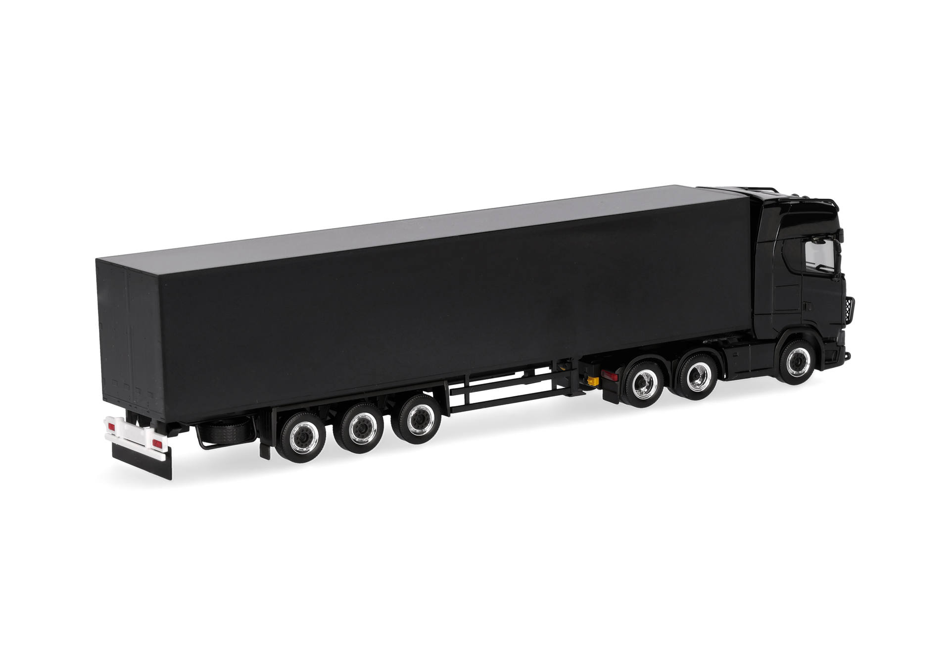 Scania CS 20 high roof refrigerated box semitrailer truck, black