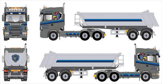 Scania R HL dump semitrailer "Viktor Weber"