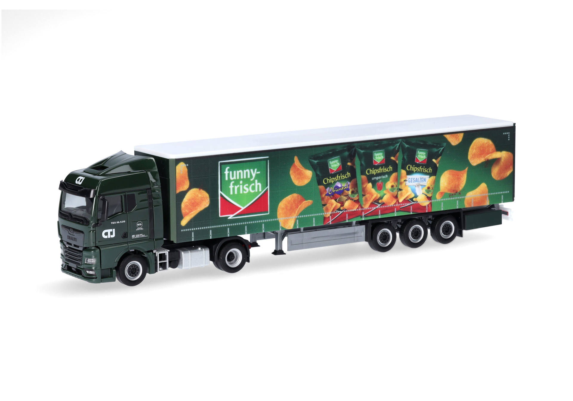 MAN TGX GM curtain canvas semitrailer "CTJ Janssen/funny-frisch"