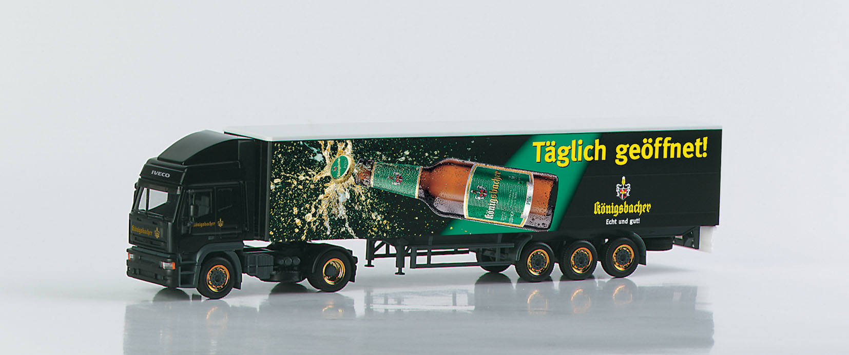 Iveco Eurotech curtain tarp semitrailer "Königsbacher"