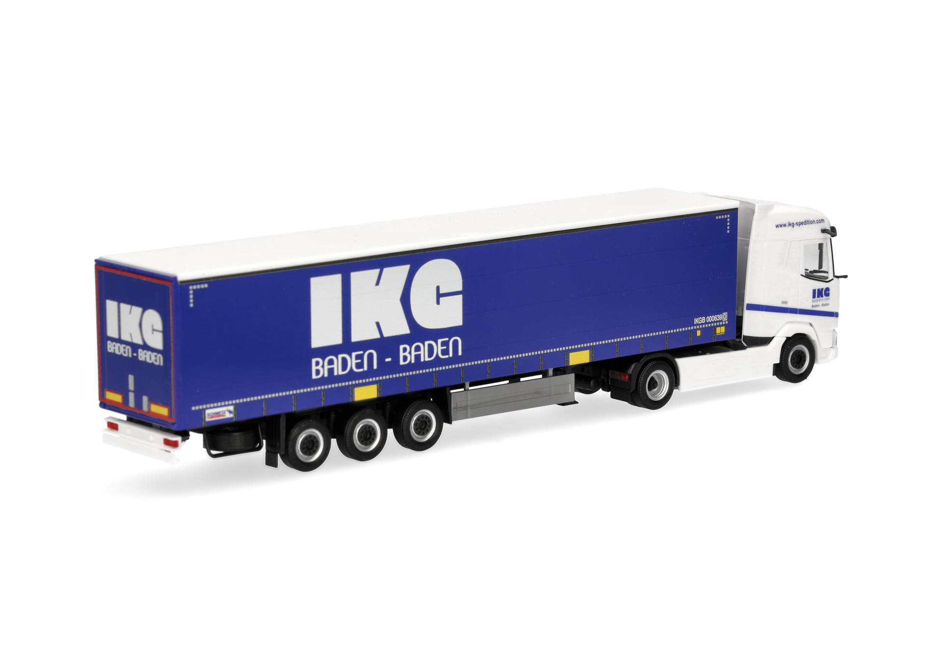 truck trailer, semi-trailer, blue container, IKC, branding text, truck, trailer, shipping, blue, icg