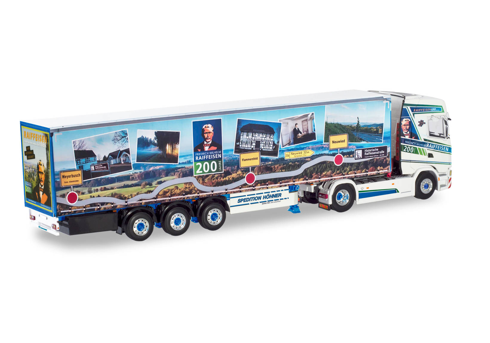 Scania CS 20 HD Gardinenplanen-Sattelzug "Höhner Raiffeisenliner"