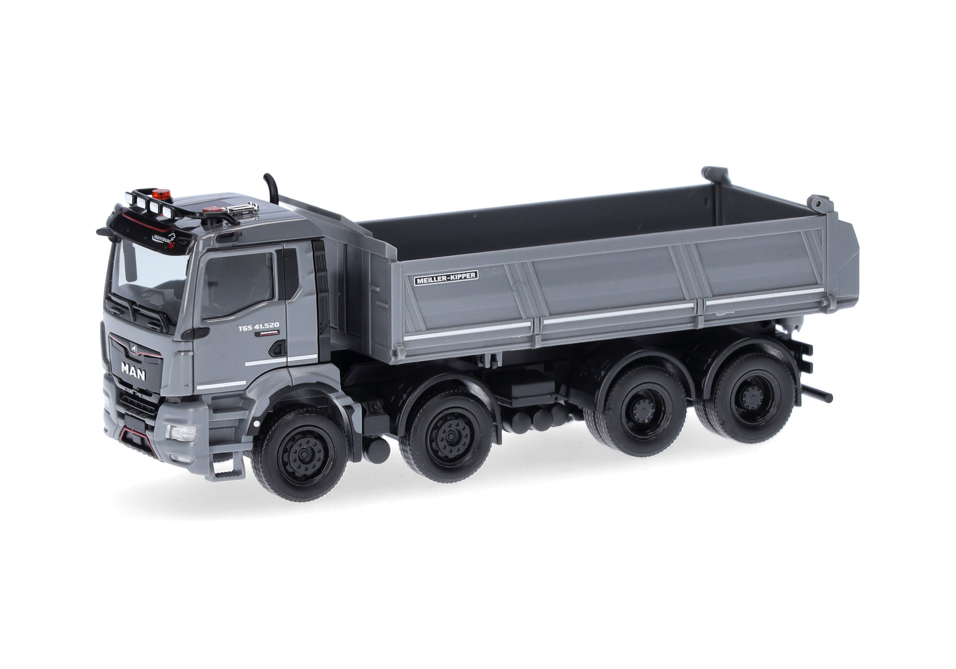 MAN TGS NN 3-way dump truck 4axles, grey "MAN Truck & bus SE"
