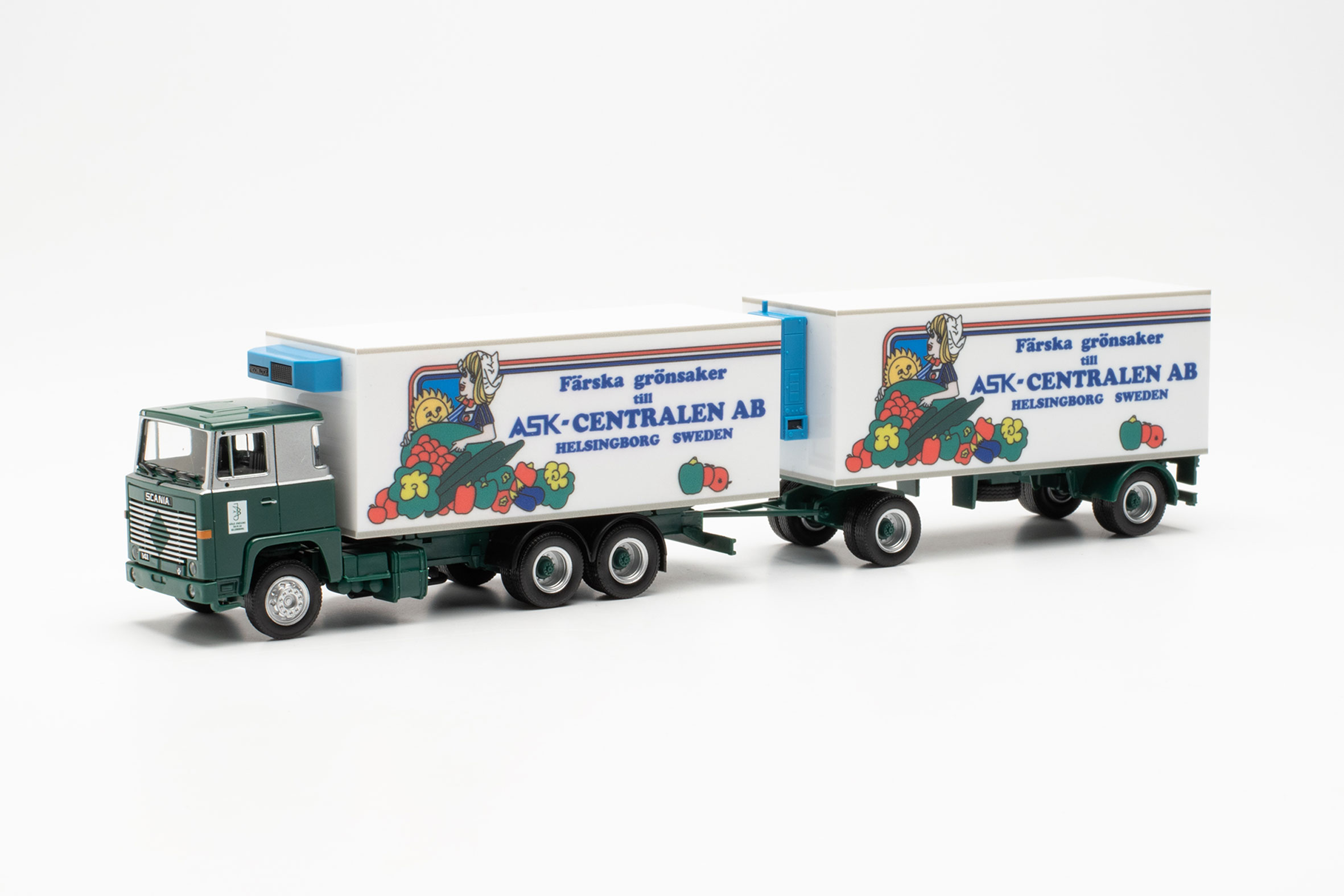 Scania 141 refrigerated box trailer truck "Börje Jönsson/ASK Centralen AB" (Sweden)