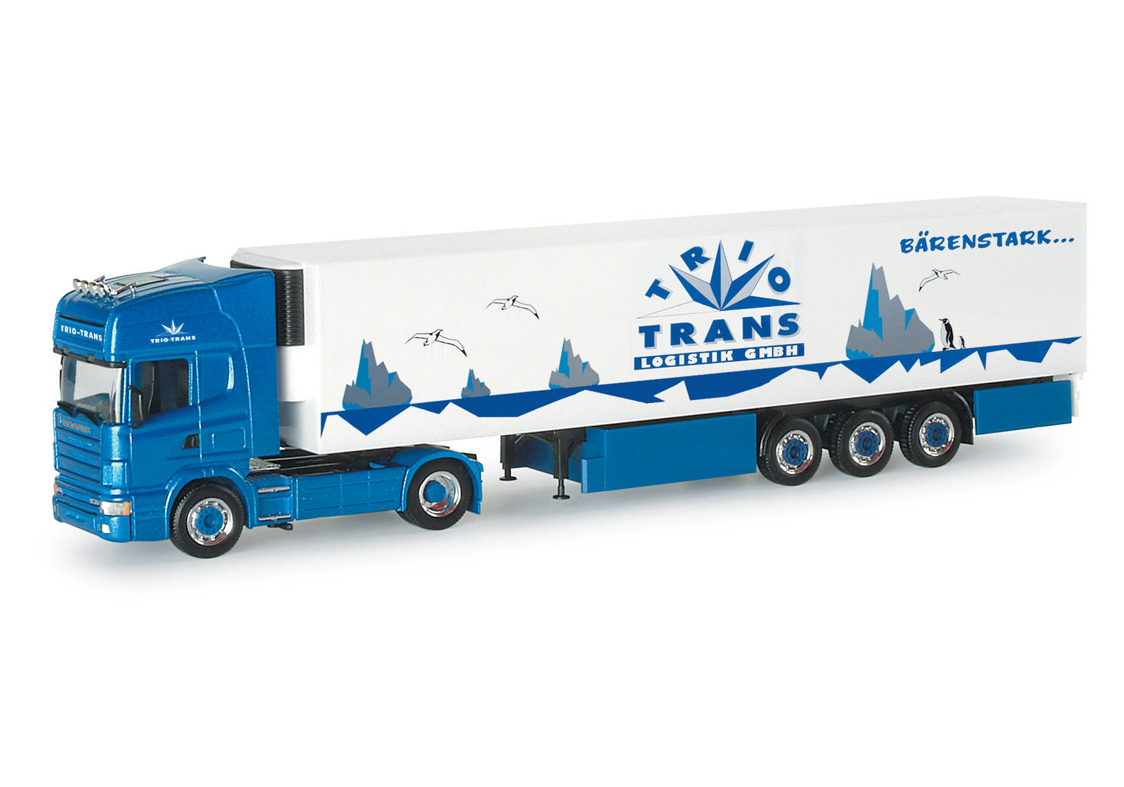 Scania 164 TL Kühlkoffer-Sattelzug "Trio Trans"