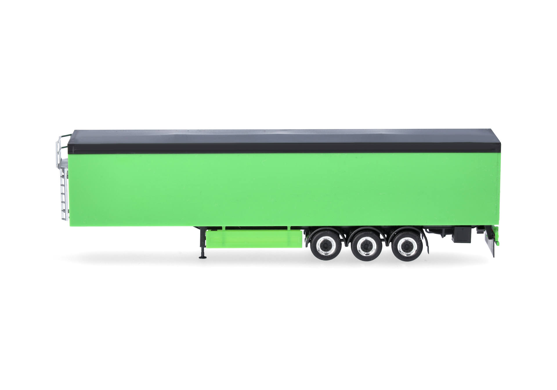 trailer, semi-trailer, green, flatbed, three-axle