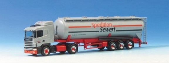 Scania 124 HL Kippsilo saddle train 2a/3a