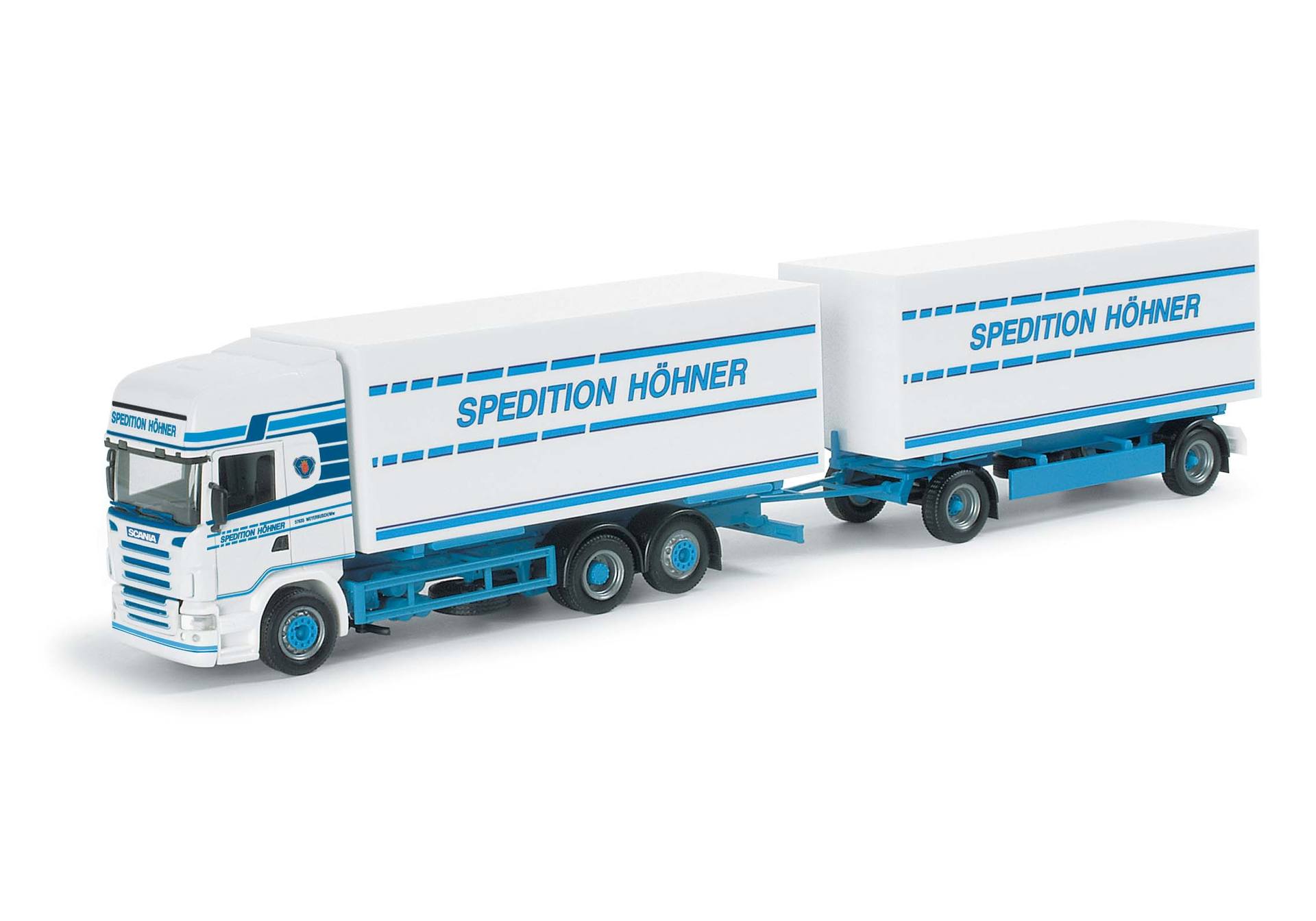 Scania R TL Wechselkoffer-Hängerzug "Höhner"