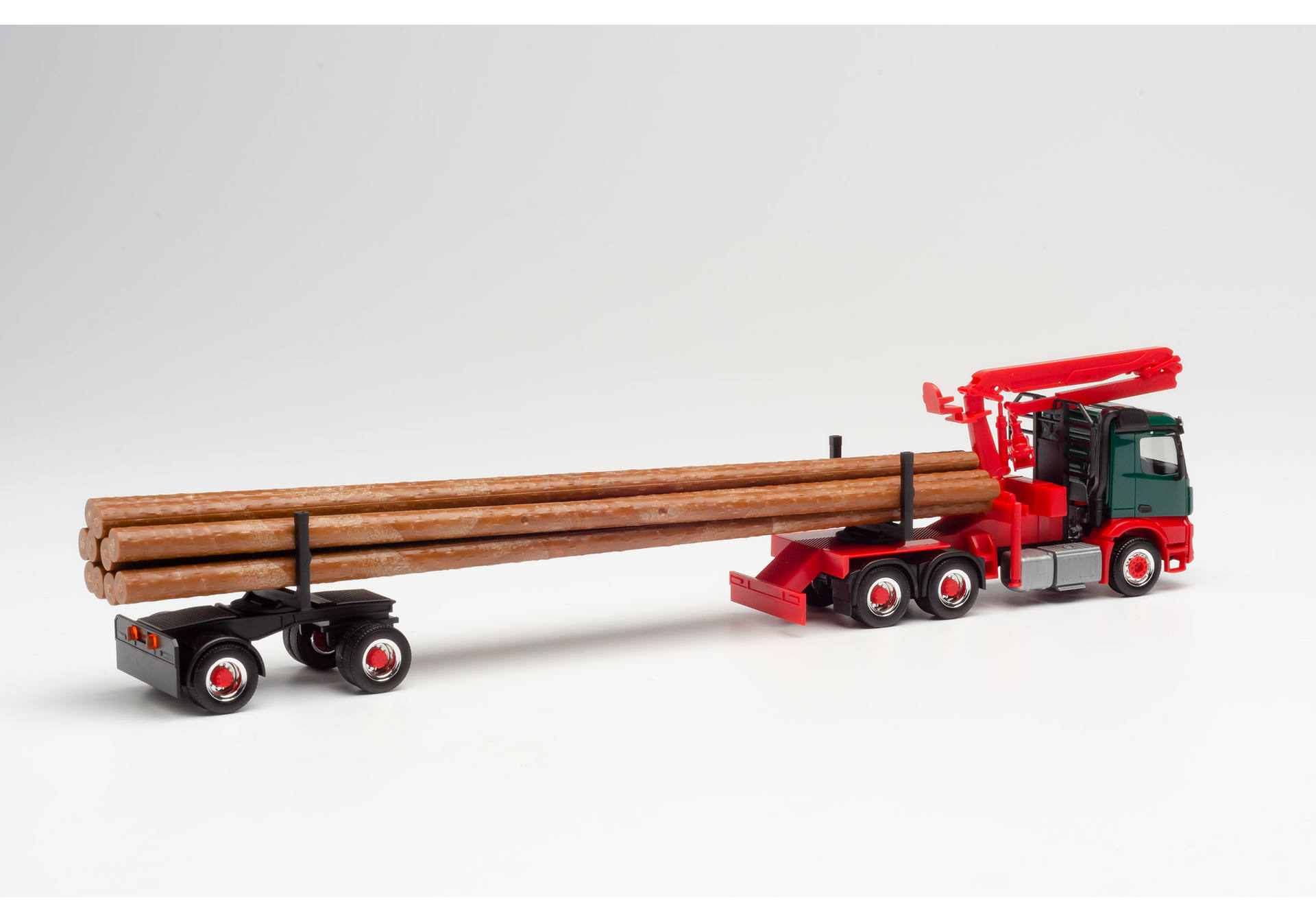 Mercedes-Benz Arocs M Doll Langholztransporter, grün/rot