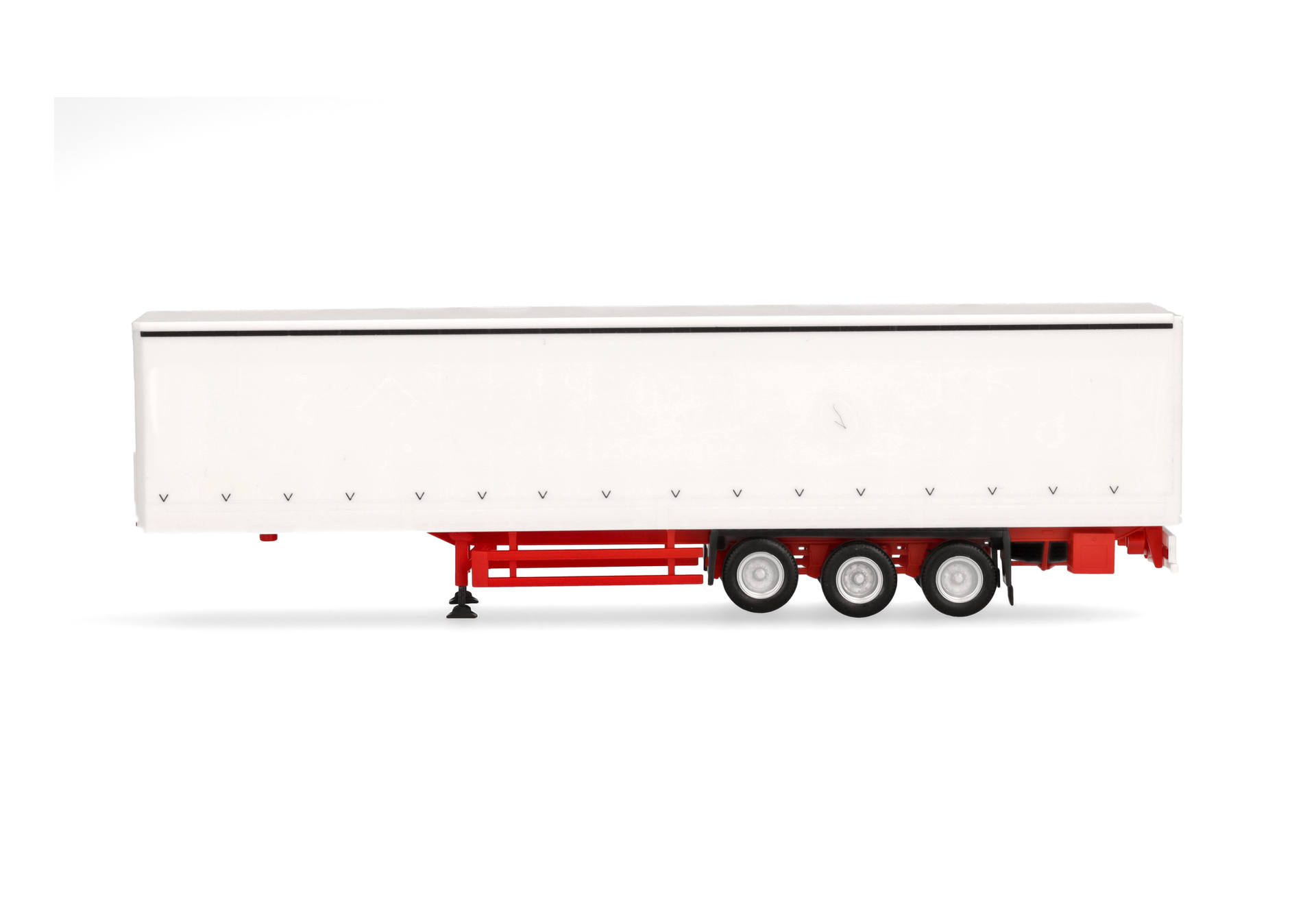 Curtain canvas trailer with side walls, 3-axles, white