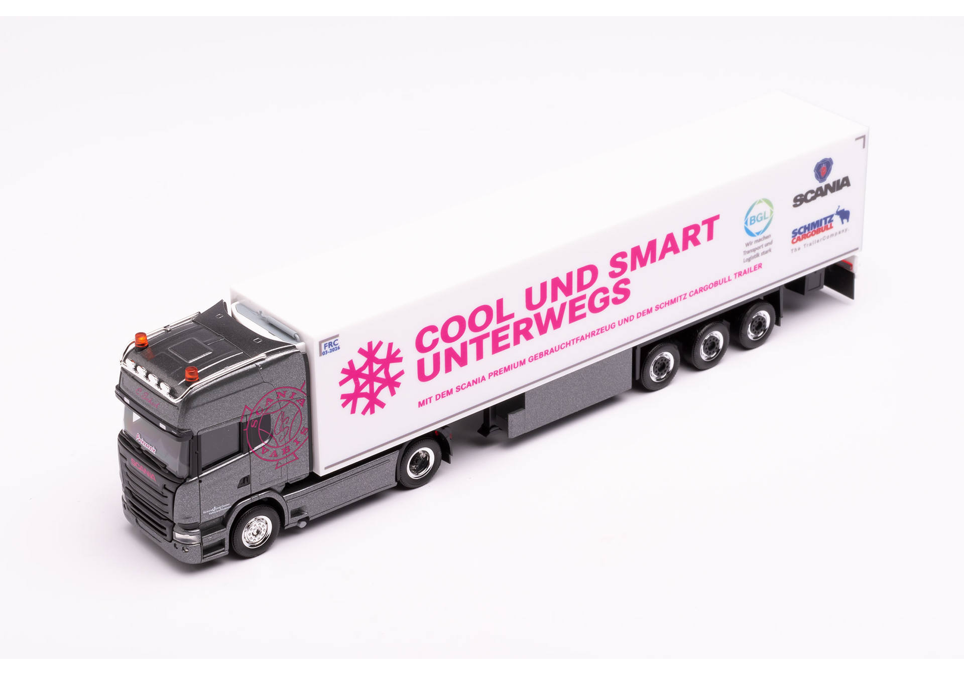 Scania R `13 TL refrigerated box semitrailer „Trucker-Babe Christina Scheib“