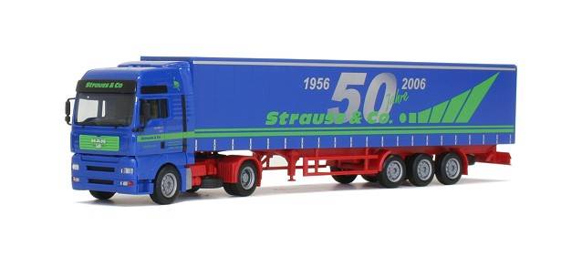 MAN TGA XXL curtain canvas semitrailer "Strauss"