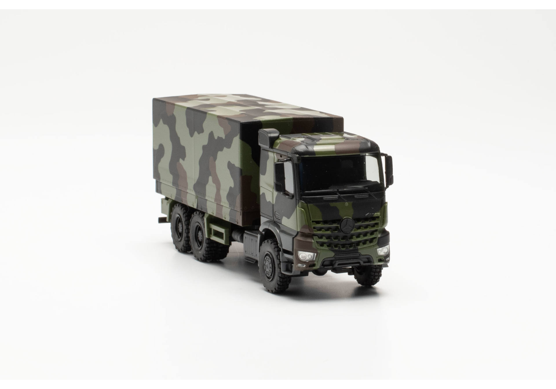 Mercedes-Benz Arocs 6x6 flatbed truck, camouflage