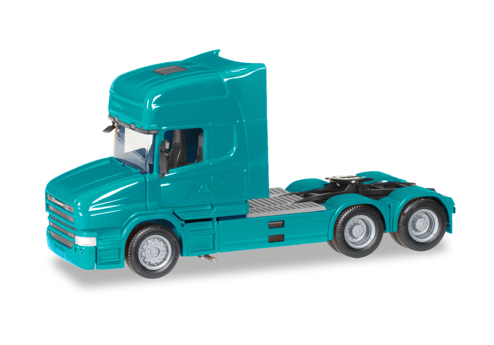 Scania conventional Topline tractor unit, turquoise blue