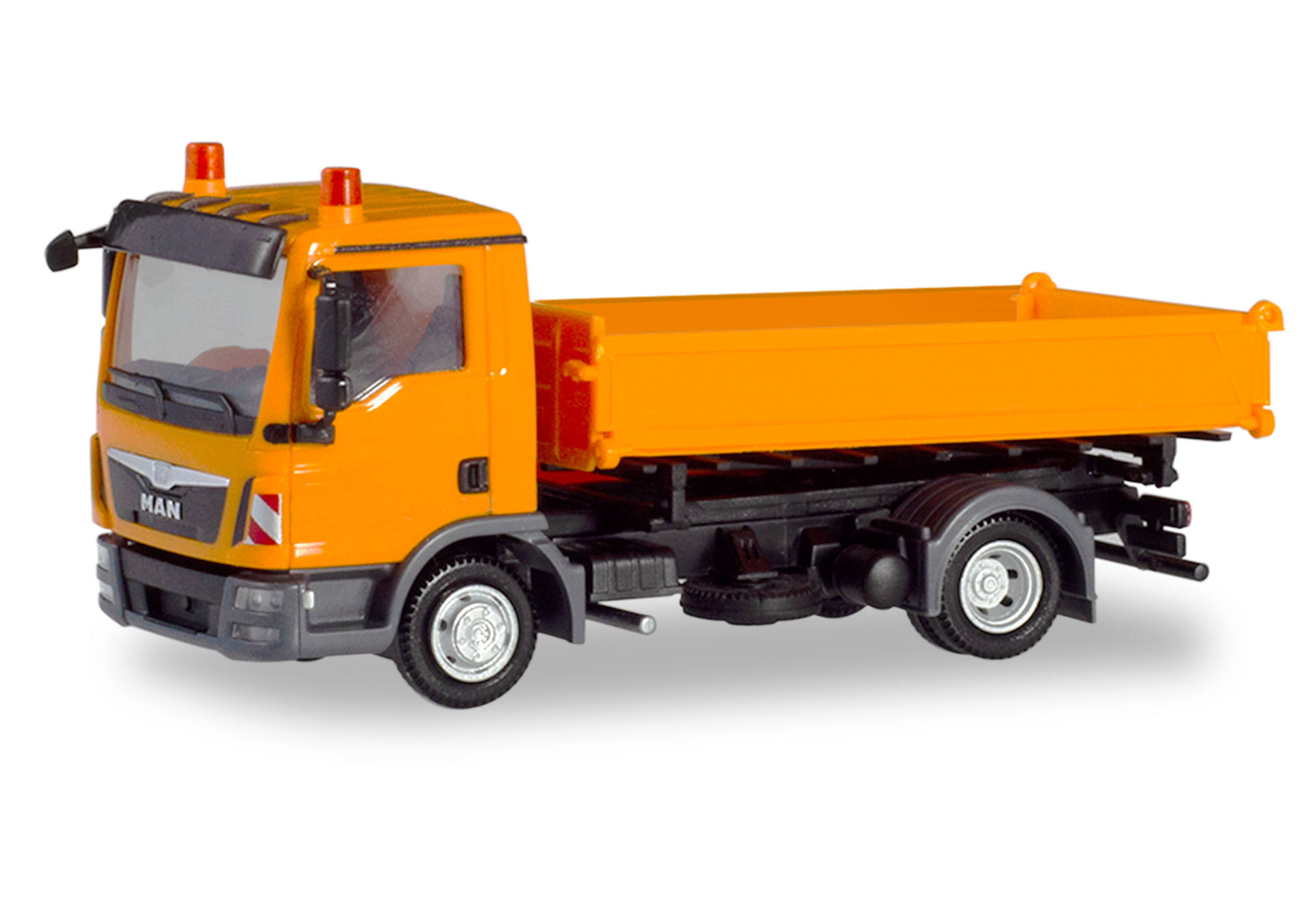 MAN TGL three way tipper, orange