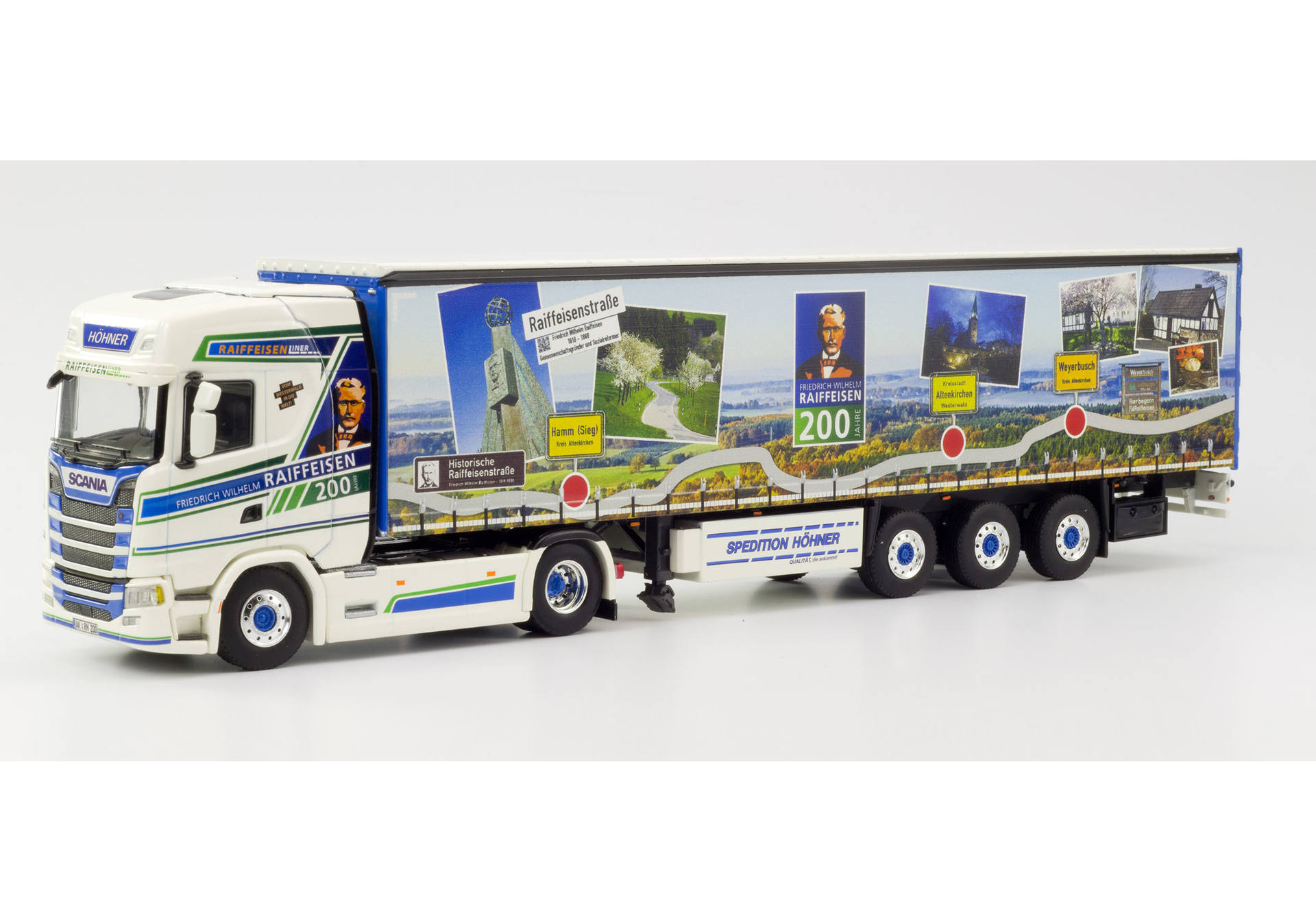 Scania CS 20 HD Gardinenplanen-Sattelzug "Höhner Raiffeisenliner"