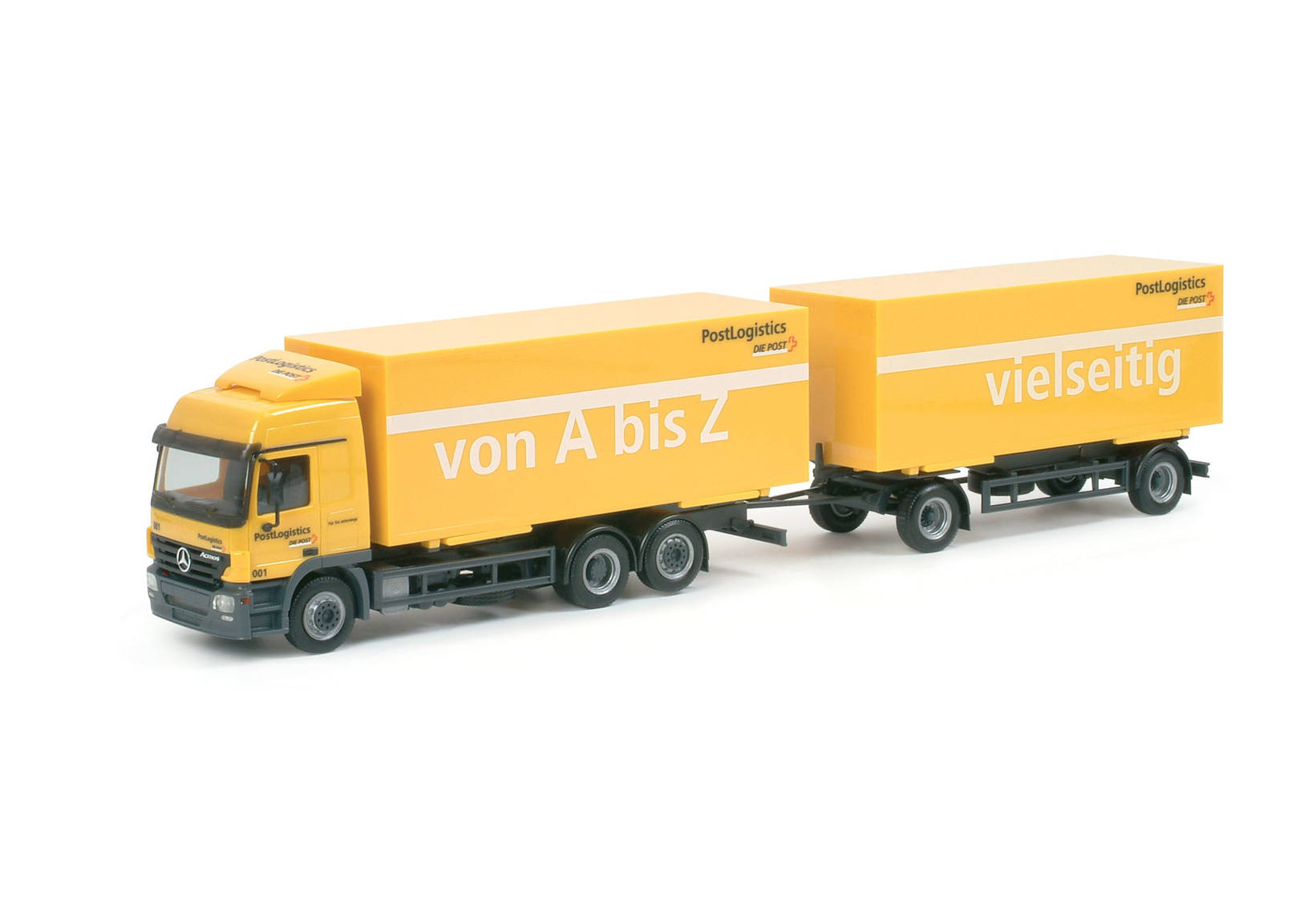 Mercedes-Benz Actros L Wechselkoffer-Hängerzug "Schweizer Post" (CH)
