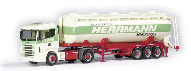 Scania 124 Silo-Sattelzug 56 m³ Spedition Herrmann