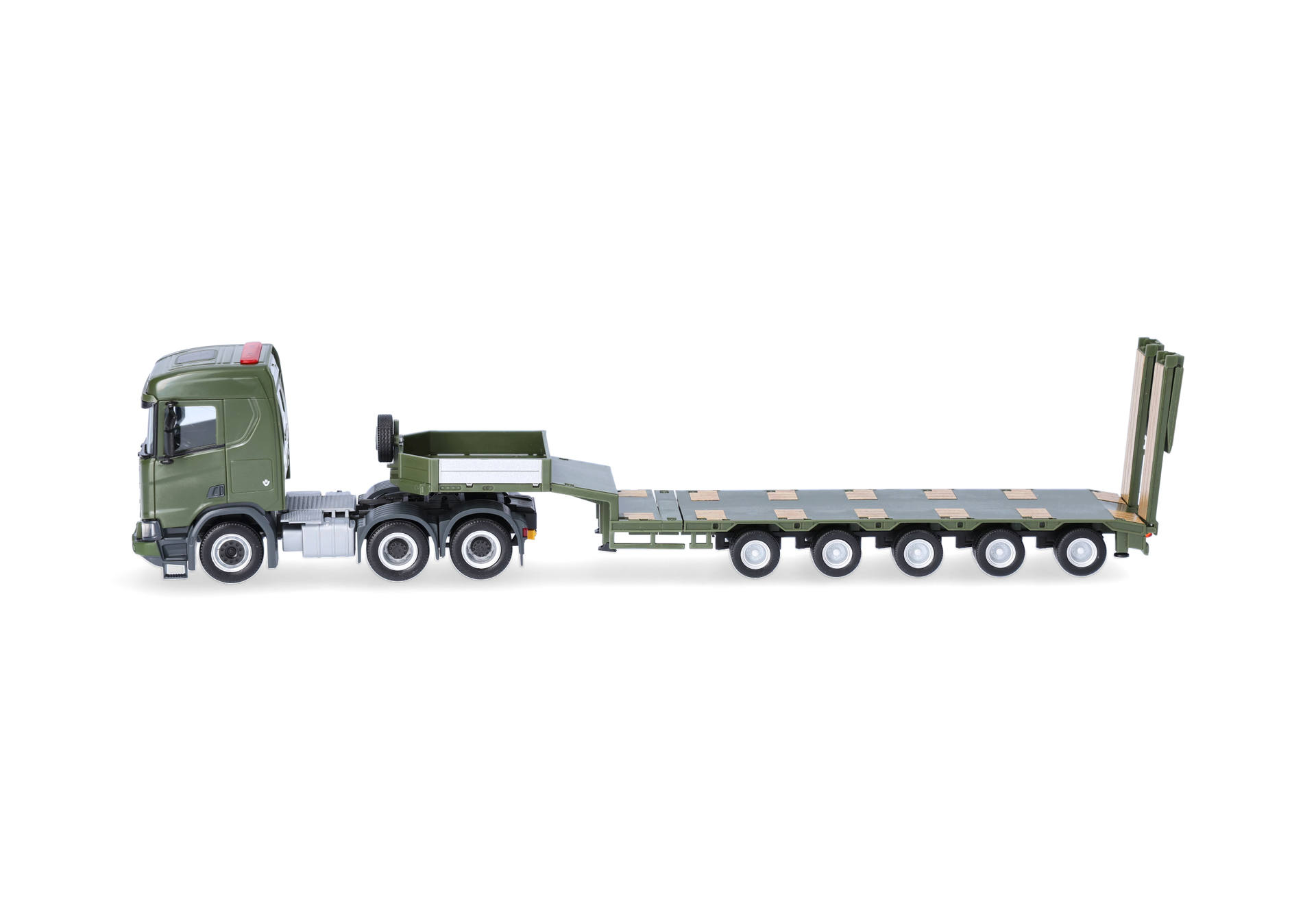 Scania CR 20 low roof, semi low boy semitrailer "Czech Army"