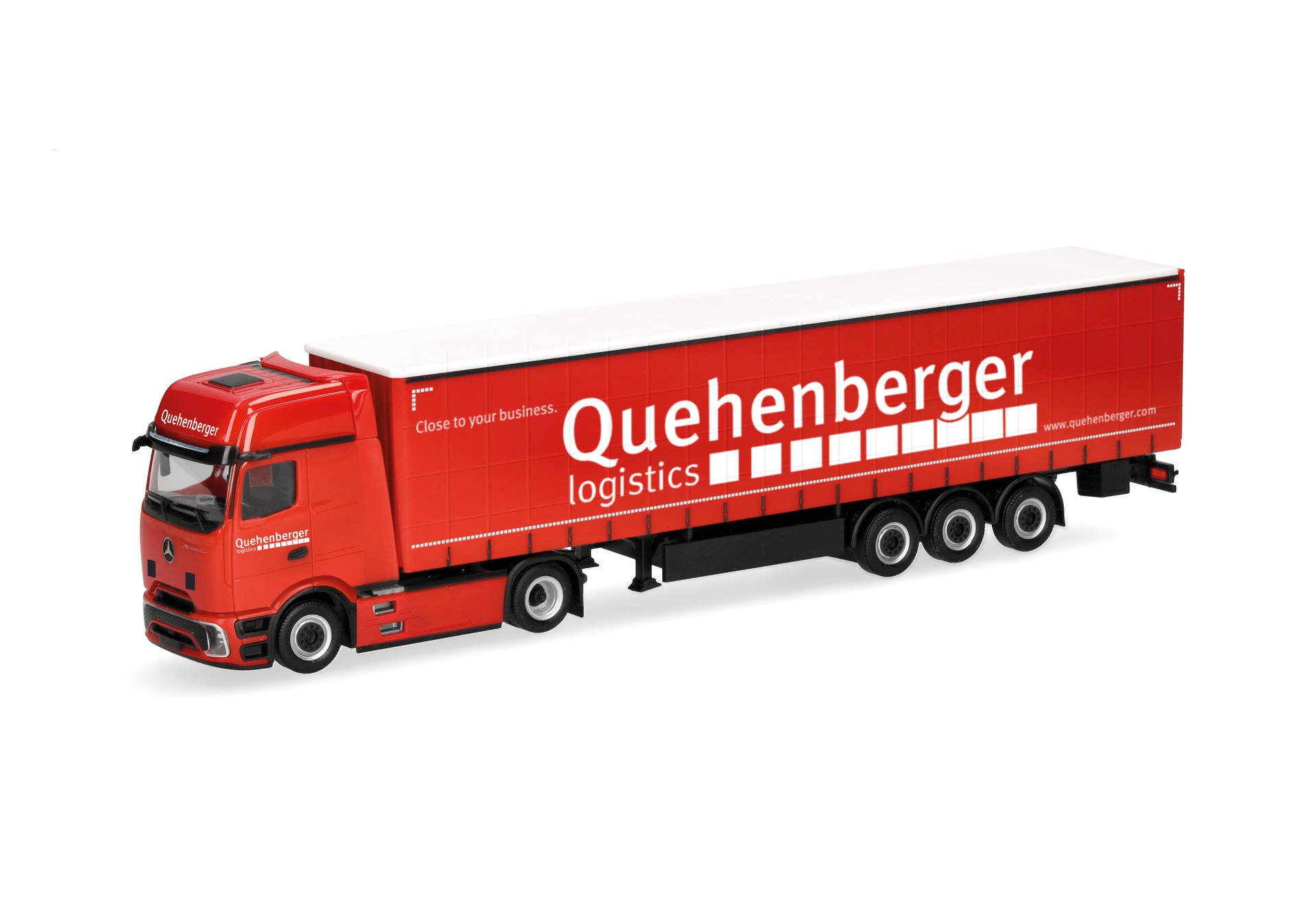 Mercedes-Benz Actros L ProCabin Gigaspace Gardinenplanen-Sattelzug "Quehenberger"