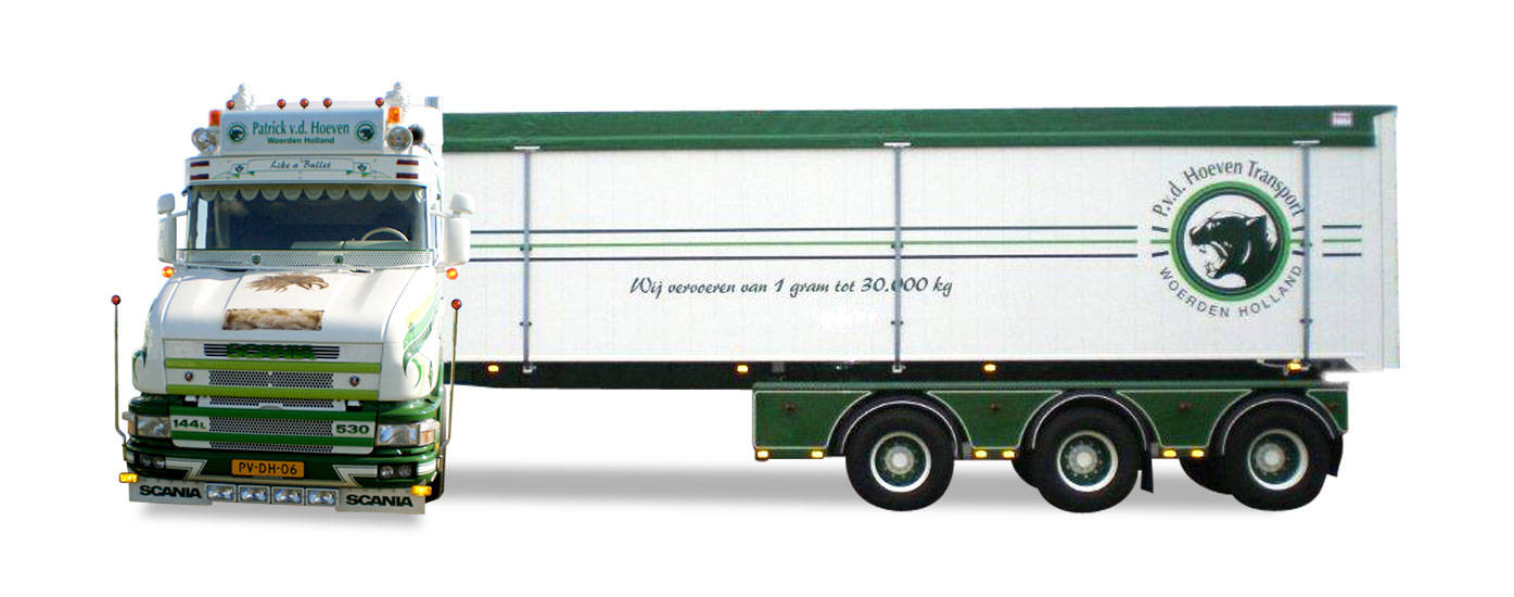 Scania Hauber dump semitrailer "P. v. d. Hoeven"