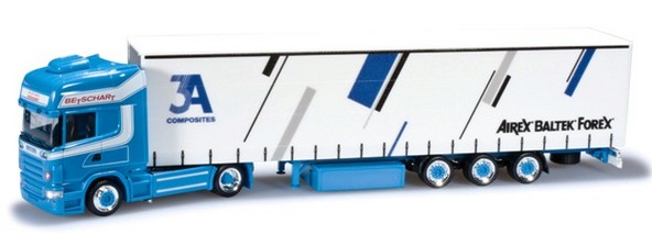 Scania R´09 TL Lowliner-Gardinen-Planen-Saddle Train 2a/3a