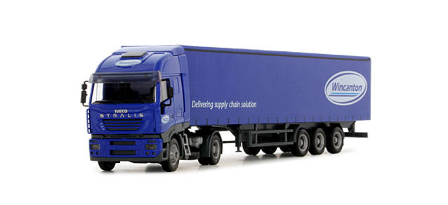 Iveco Stralis curtain canvas semitrailer "Wincanton"