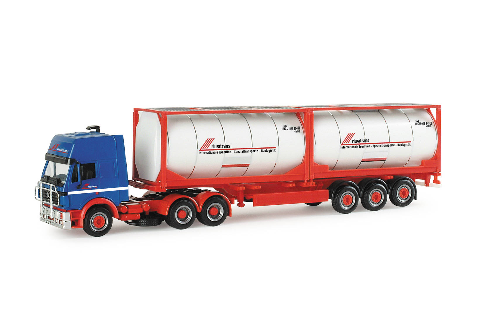 Mercedes-Benz SK `94 container semitrailer "Riwatrans" with 2x20ft. tank container