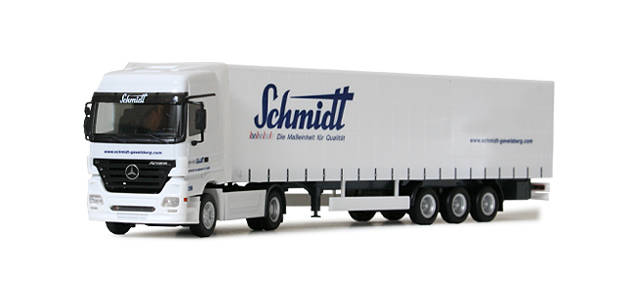 Mercedes-Benz Actros LH curtain canvas semitrailer "Schmidt"