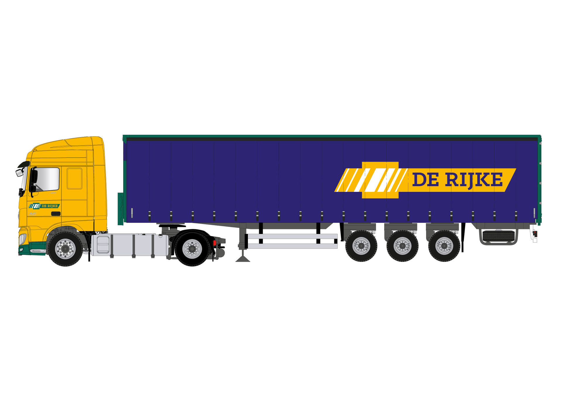 DAF XF Euro 6 curtain canvas semitrailer "De Rijke"
