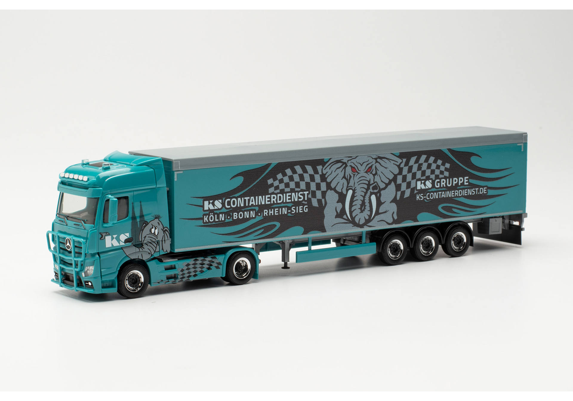 Mercedes-Benz Actros Bigspace Schubboden-Sattelzug "KS Containerdienst" (Nordrhein-Westfalen/Troisdorf)
