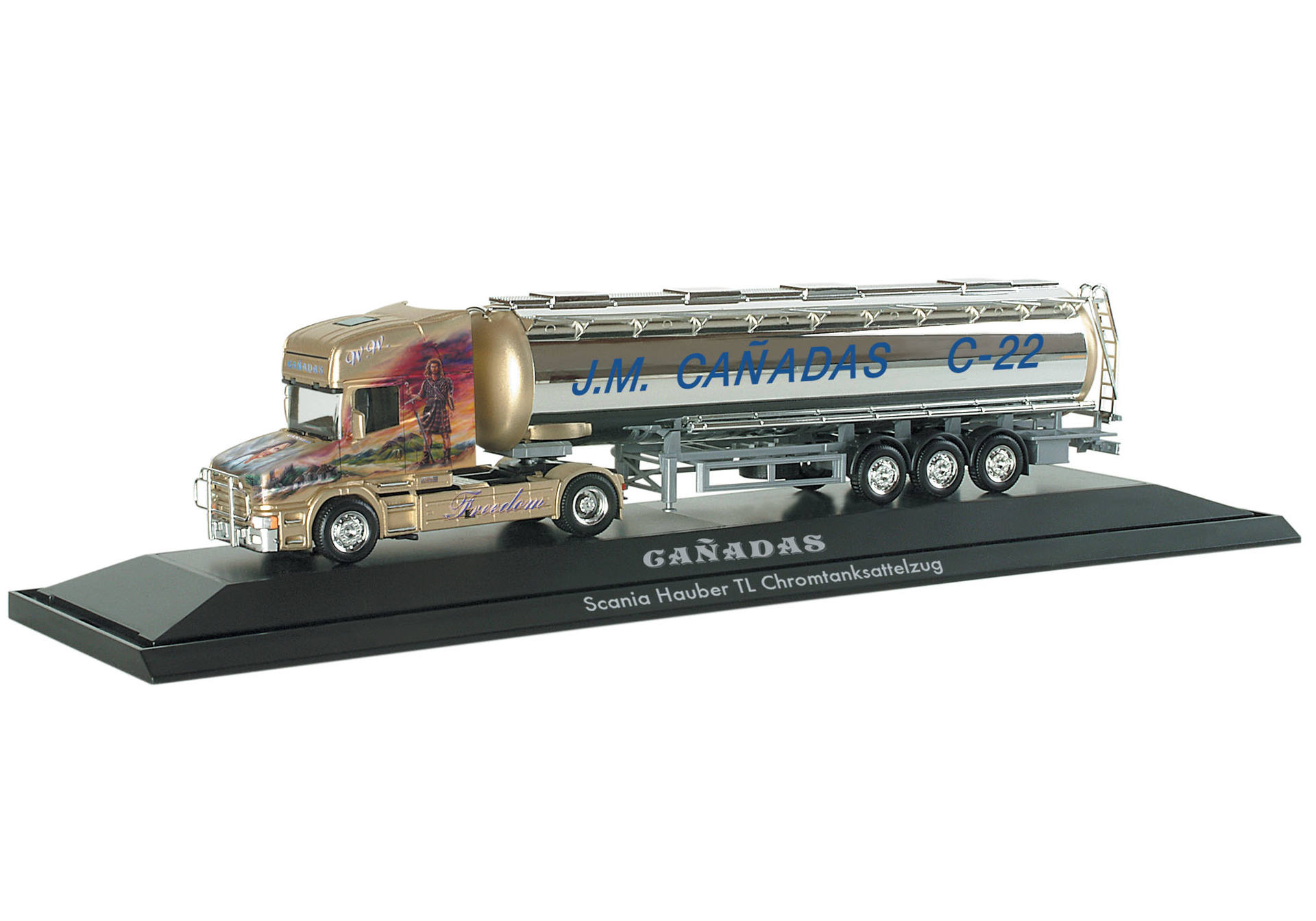 Scania conventional Topline chromium plated tank semitrailer "Canadas Freedom" (E)