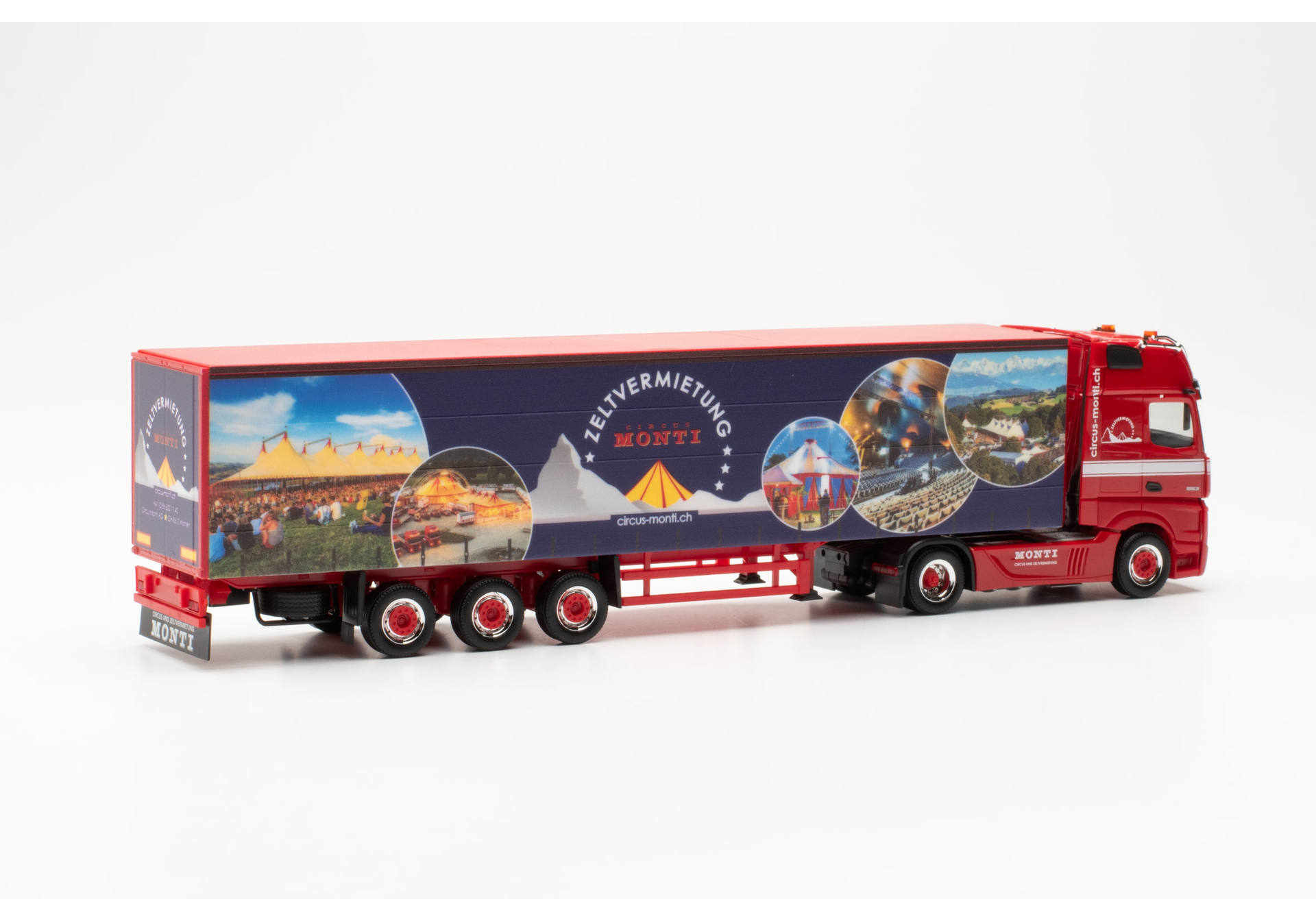 Mercedes-Benz Actros '18 Gigaspace curtain canvas semitrailer truck "Circus Monti"