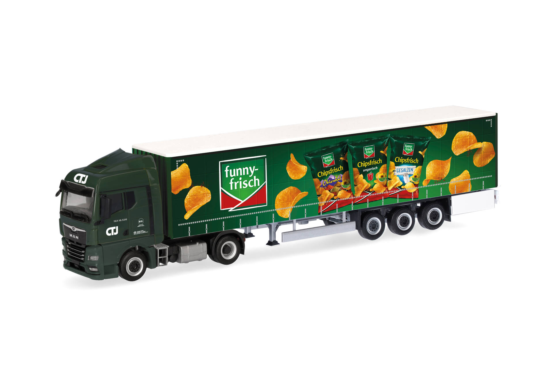 MAN TGX GM curtain canvas semitrailer truck "CTJ/Funny Frisch" (North Rhine-Westphalia/Dormagen)